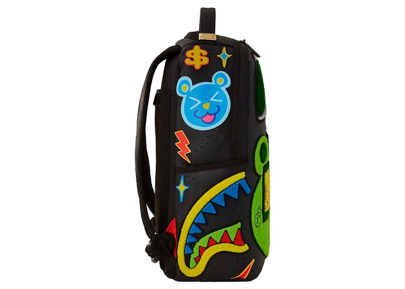 Sprayground Colorful Money Bear Cheneille DLXSV Backpack Black/Green