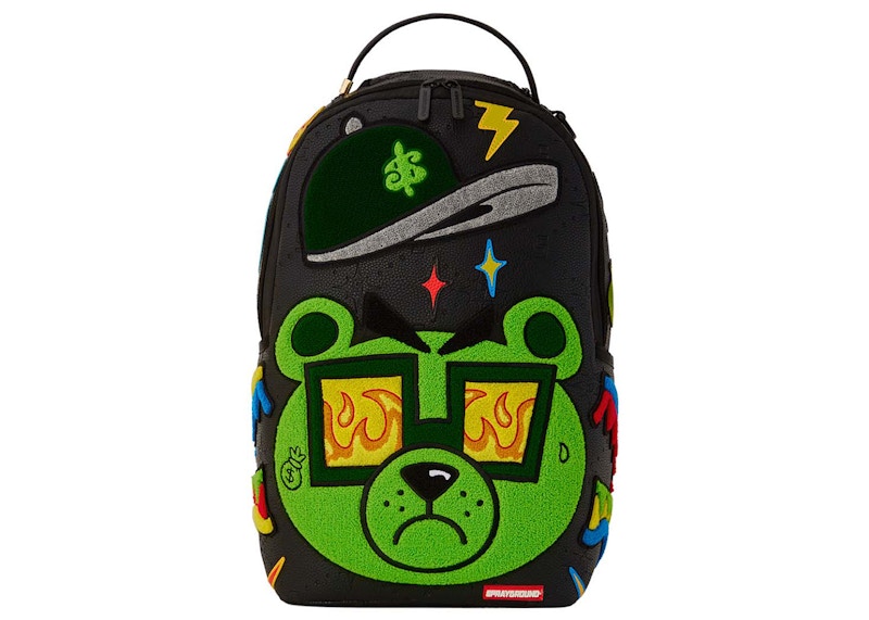 Sprayground Colorful Money Bear Cheneille DLXSV Backpack Black/Green