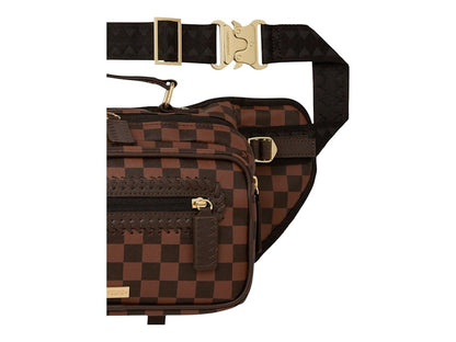 Sprayground Core Emboss Check Cargo Crossbody Crossbody Black Brown