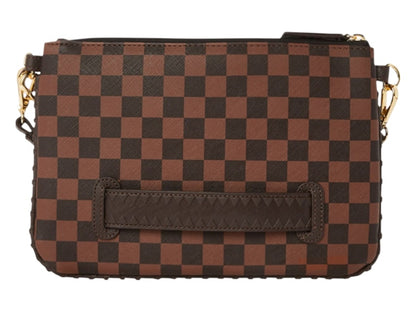 Sprayground Core Emboss Check Pouchette Pouchette Black Brown