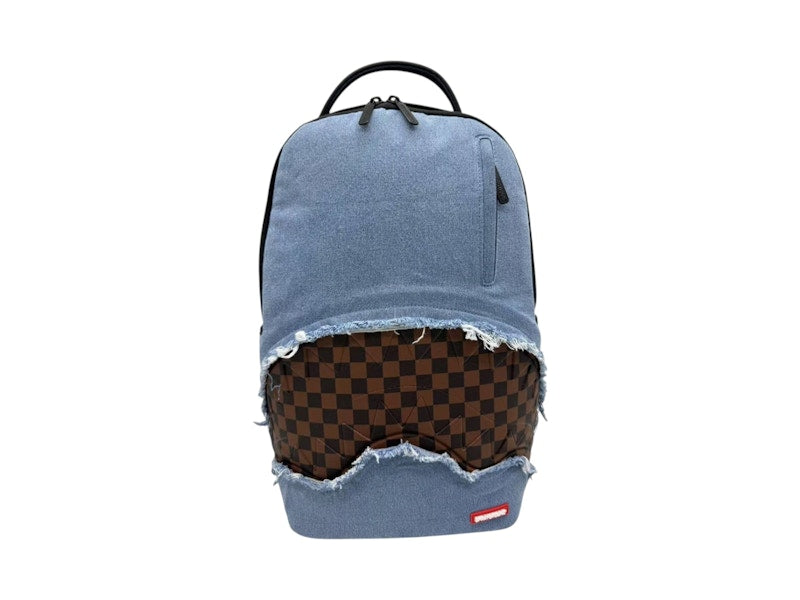 Sprayground Denim Shark Bite DLXSV Backpack Blue