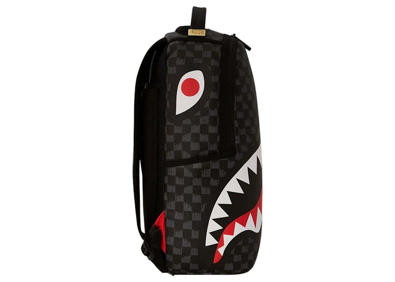 Sprayground Drip Check Shark Backpack Black