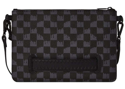 Sprayground Drip Check Shark Crossover Clutch Black/Grey Checker