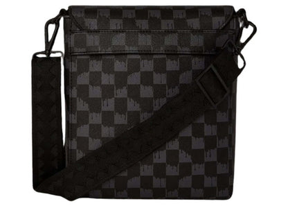 Sprayground Drip Check Shark Messenger Bag Black/Grey Checker