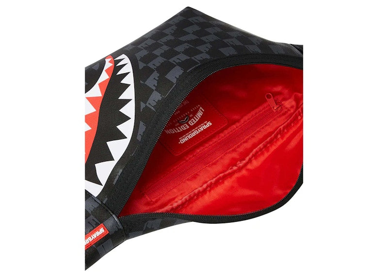 Sprayground Drip Check Shark Savvy Crossbody Black