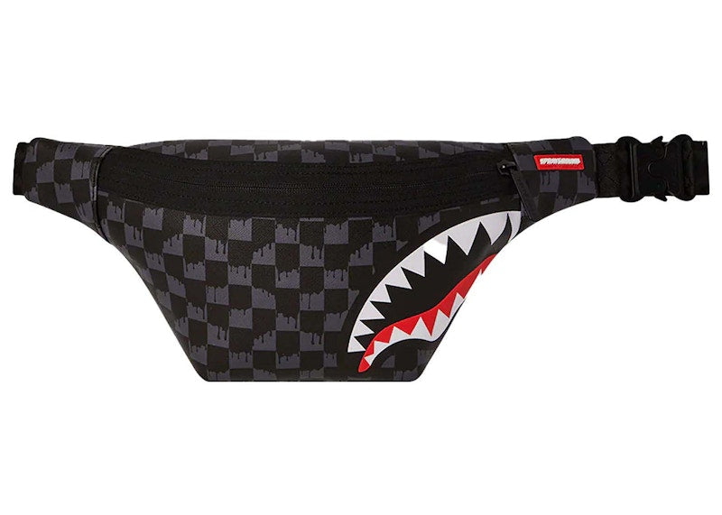 Sprayground Drip Check Shark Savvy Crossbody Black