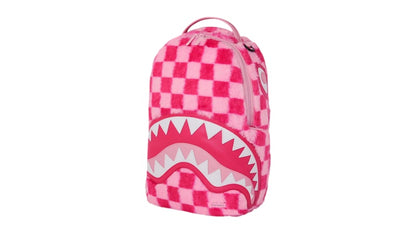 Sprayground Furzilla Shark Pink Check Backpack Multicolor