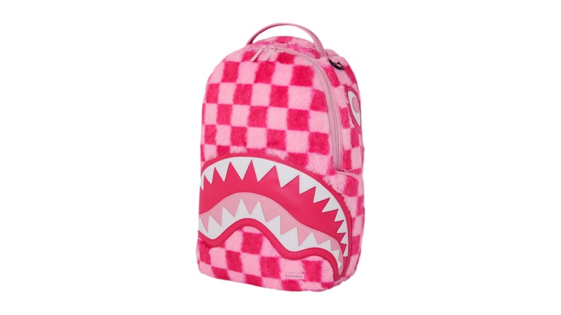Sprayground Furzilla Shark Pink Check Backpack Multicolor