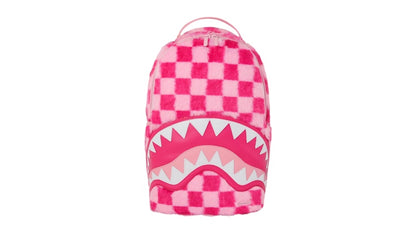 Sprayground Furzilla Shark Pink Check Backpack Multicolor