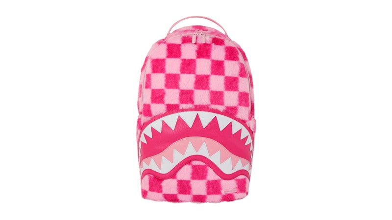 Sprayground Furzilla Shark Pink Check Backpack Multicolor