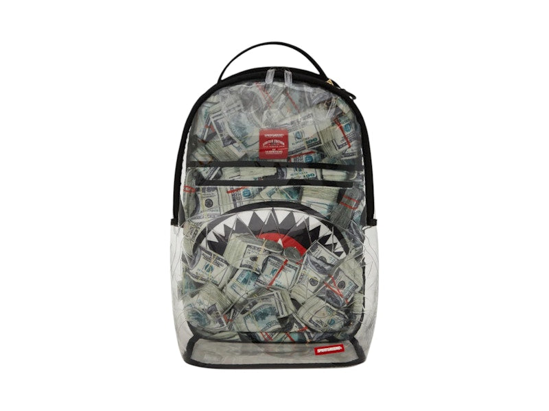 Sprayground Money Pile DLXS Clear Backpack White