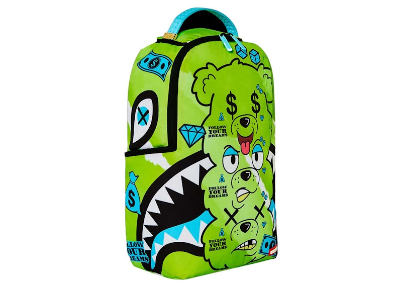 Sprayground Neon Triple Head Bear Backpack Neon/Black