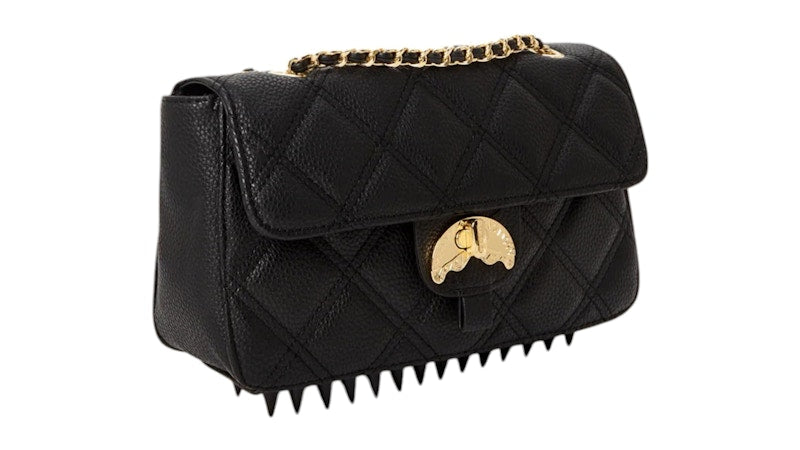 Sprayground Noir Quilt Gold Chain Shark Handbag Multicolor