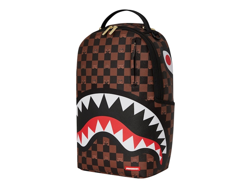 Sprayground Peeking Character Check Backpack Backpack Black Brown