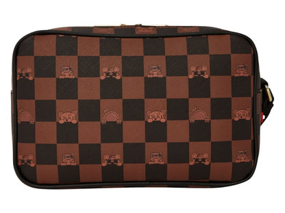 Sprayground Peeking Character Check Toiletry Toiletry Black Brown