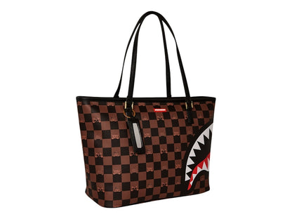 Sprayground Peeking Character Check Tote Tote Black Brown