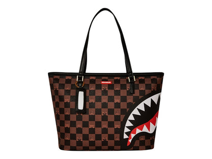 Sprayground Peeking Character Check Tote Tote Black Brown
