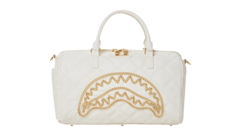 Sprayground Riviera Le Blanc Gold Chain Shark Mini Duffle Multicolor