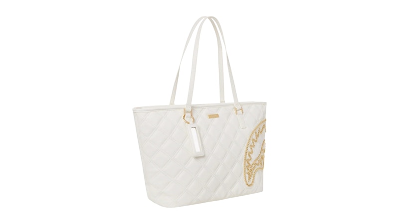 Sprayground Riviera Le Blanc Gold Chain Shark Tote Multicolor
