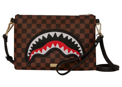 Sprayground Sawtooth Sharks in Paris Crossover Clutch Brown