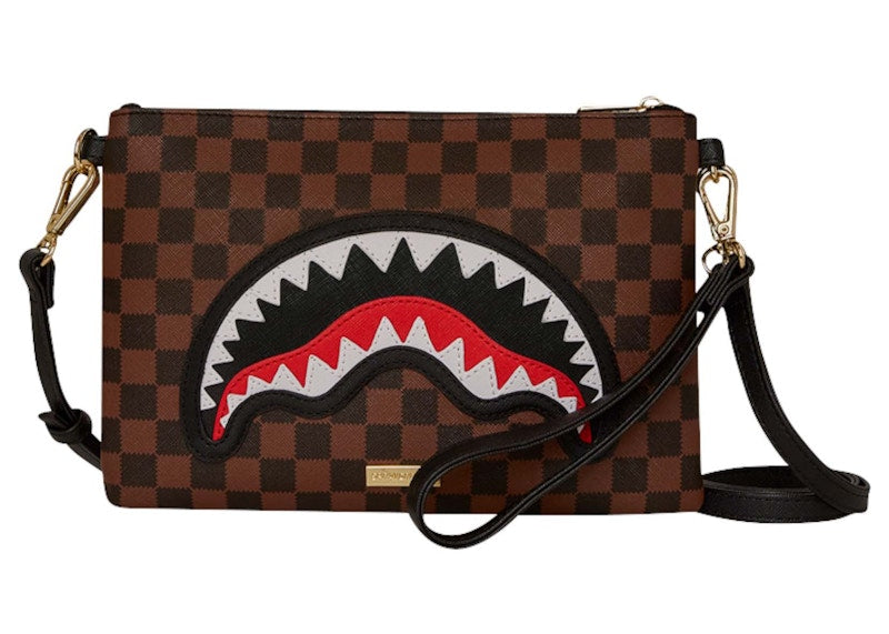 Sprayground Sawtooth Sharks in Paris Crossover Clutch Brown