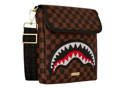 Sprayground Sawtooth Sharks in Paris Messenger Sling Brown