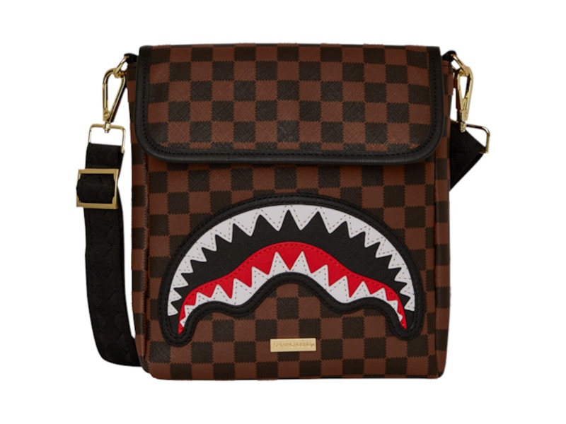 Sprayground Sawtooth Sharks in Paris Messenger Sling Brown