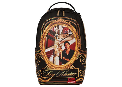 Sprayground Scarface Stairs Tony Montana Backpack Black/Gold