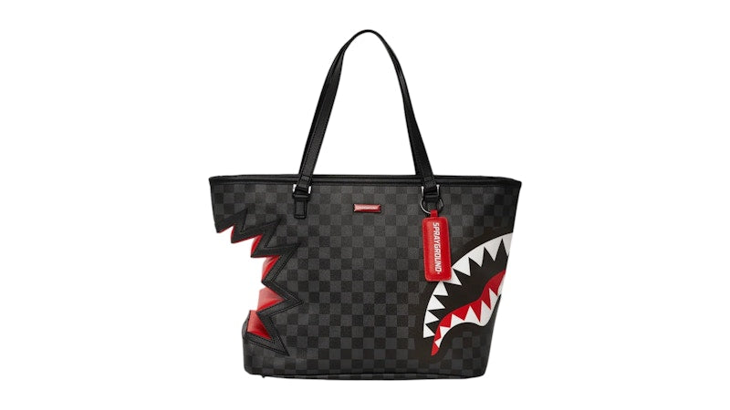 Sprayground Shark Bite Sharks In Paris Tote Grey