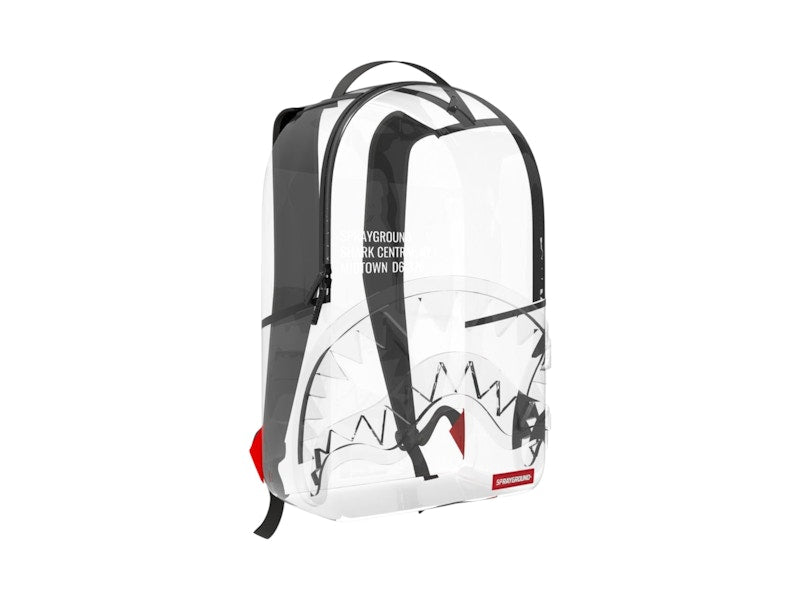 Sprayground Shark Central Clear DLX Backpack White