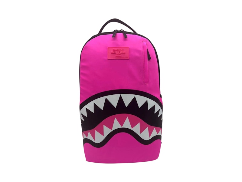 Sprayground Shark Central Nylon Hot Pink Backpack Multicolor