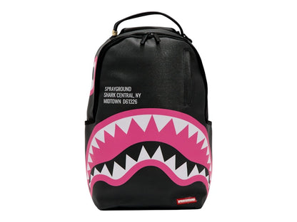 Sprayground Shark Central Pink DLXSV Backpack Black/Pink
