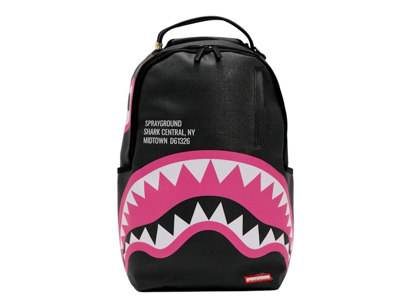 Sprayground Shark Central Pink DLXSV Backpack Black/Pink