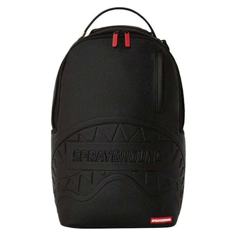 Sprayground Shark Smash Logo Black DLXs Embossed Backpack Black/Grey