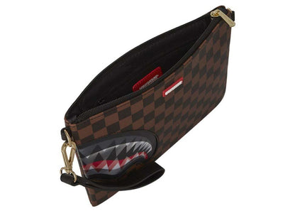 Sprayground Sharks In Paris Lenticular Champ Crossover Clutch Brown Checker