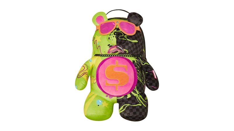 Sprayground Slime Dime Moneybear Teddybear On Backpack Multicolor