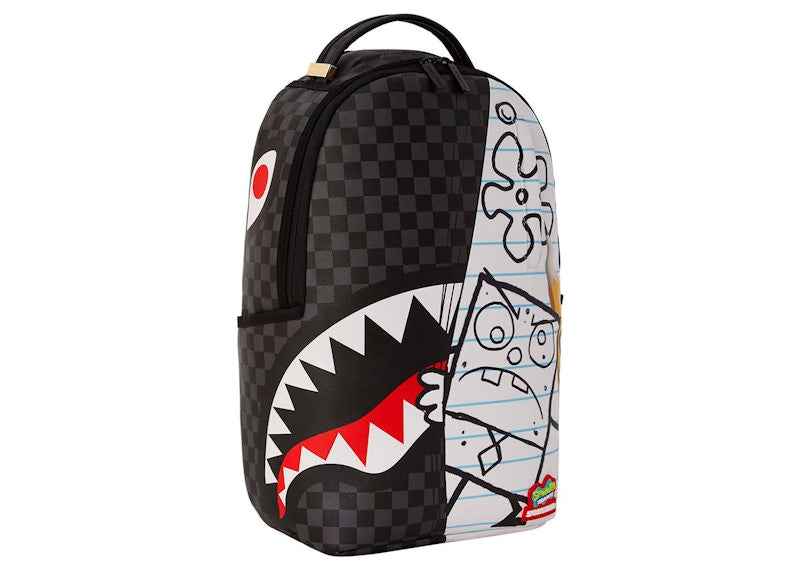 Sprayground Sponge Bob Doodle Reveal Backpack Grey/White