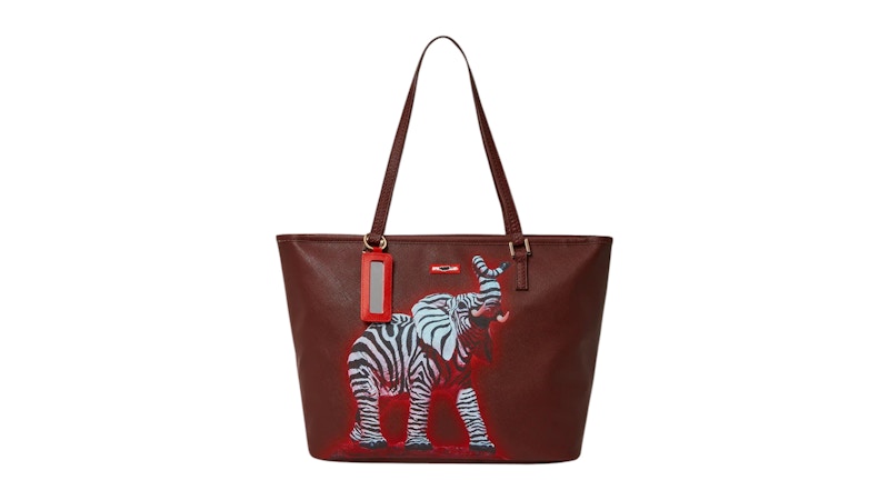Sprayground Zebra Elephant Ron English Collab Tote Multicolor