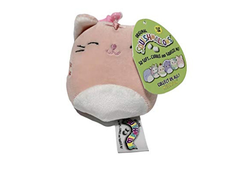Squishmallow Backpack Clip Ons Pillow (Paulita Pink Tabby Cat) 3.5 Inch Plush