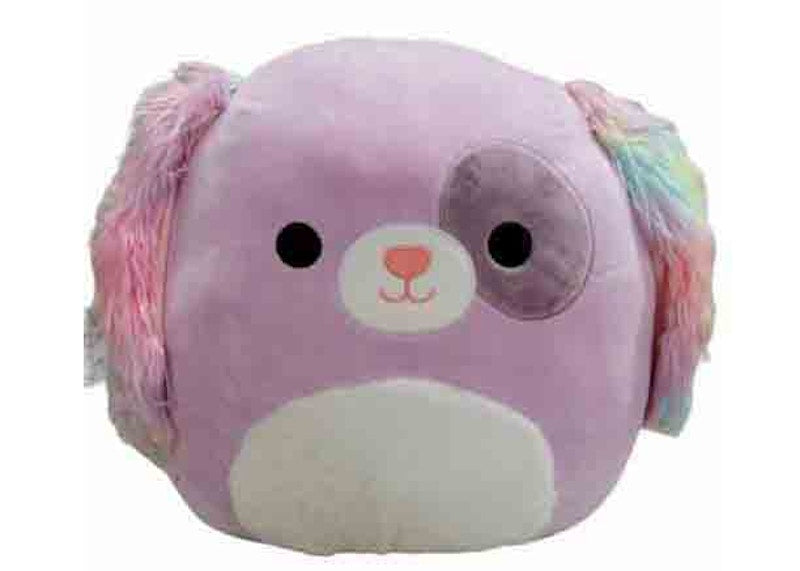 Squishmallow Barb the Purple Dog with Rainbow Ears 16" Plush Purple