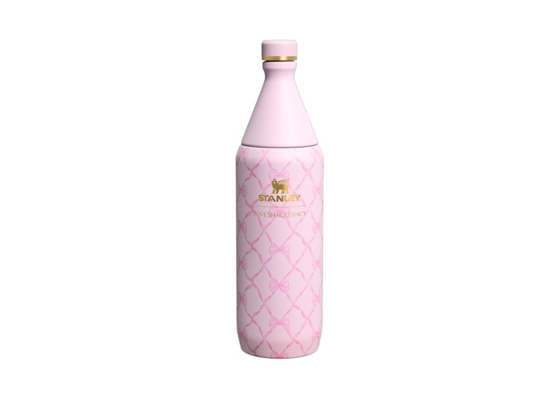 Stanley 1913 x LoveShackFancy Holiday All Day Slim 34oz Bottle Baby Bow Pink Peppermint