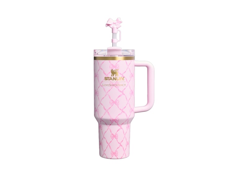 Stanley 1913 x LoveShackFancy Holiday FlowState Quencher 40oz Tumbler Baby Bow Pink Peppermint