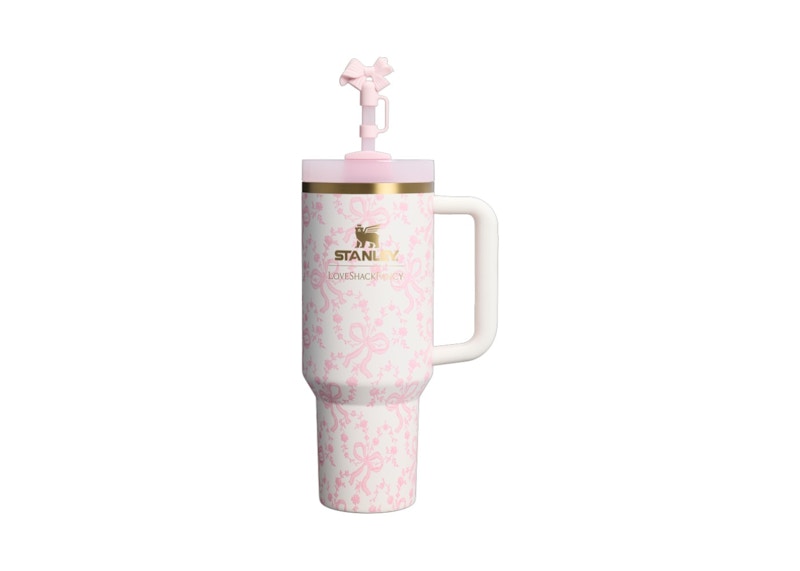 Stanley 1913 x LoveShackFancy Holiday FlowState Quencher 40oz Tumbler Coquette Bow Chantilly