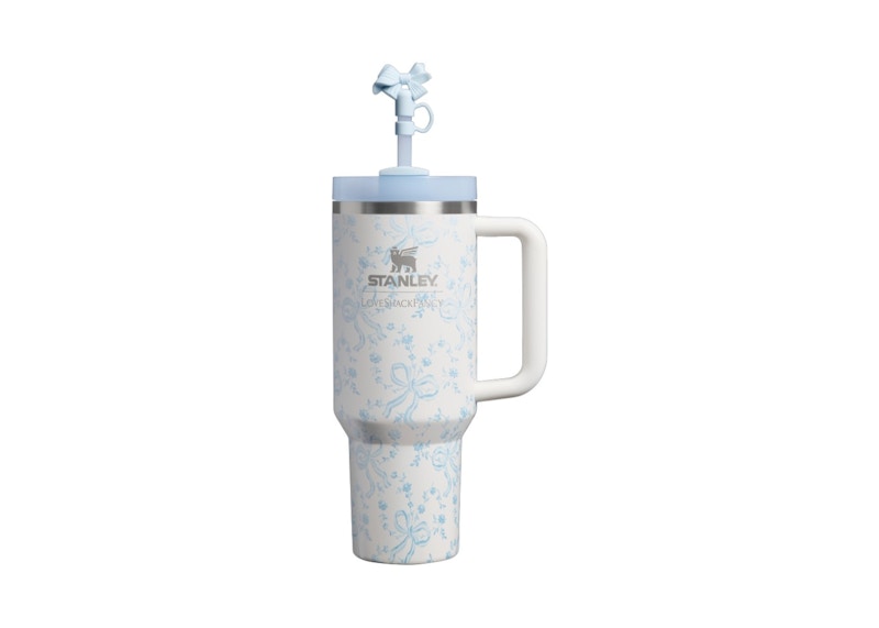 Stanley 1913 x LoveShackFancy Holiday FlowState Quencher 40oz Tumbler Coquette Bow Winter Ice