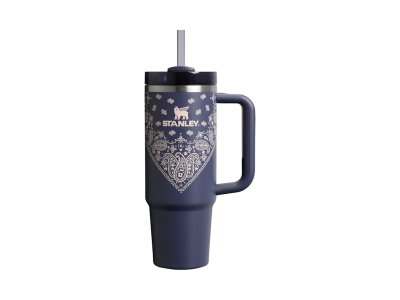 Stanley Mesa Rose Collection Flowstate Quencher 30oz Tumbler Blue Corn Paisley