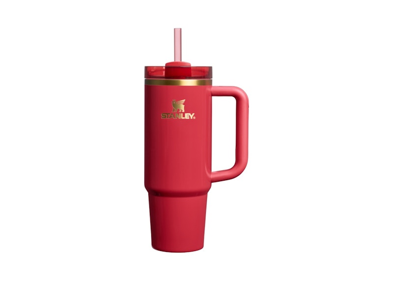 Stanley The Cheers & Cheer Flowstate Quencher 30oz Tumbler Holly Berry Gloss
