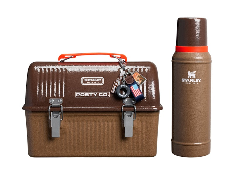 Stanley x The Post Malone Legendary Classic Bottle and Lunch Box Set Post Malone Hammertone Coyote Brown