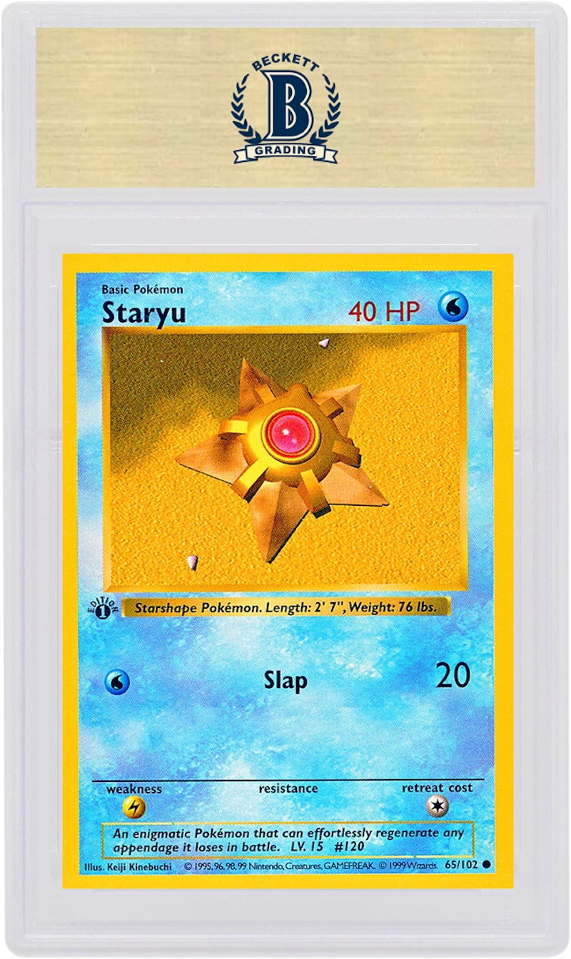 Staryu 1999 Pokemon TCG Base Set 1st Edition #65/102 (PSA or BGS Graded)