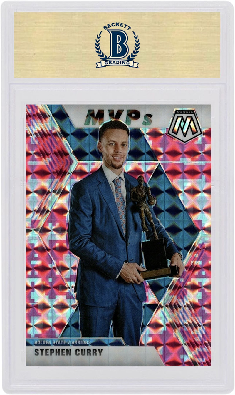 Stephen Curry 2019 Panini Mosaic MVP's Camo Pink #299 (PSA or BGS Graded)