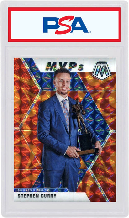 Stephen Curry 2019 Panini Mosaic MVP's Reactive Orange #299 (PSA or BGS Graded)